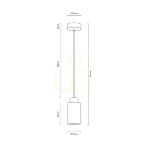 Karla taklampa, 1xE27, Max. 60 W, betonggrå/genomskinlig PVC-sladd/vit glasskärm, Ø 10 cm small 2