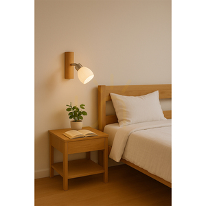 Kira vägglampa, inklusive 1 G9-LED-lampa (max. 3 W), oljad ek/satinmetall/vit glasskärm, 17 cm small 2