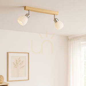 Kira taklampa (inkl.). 2xG9 LED, max.. 3 W, oljad ek/satinmetall/vit glasskärm, 39 cm small 3
