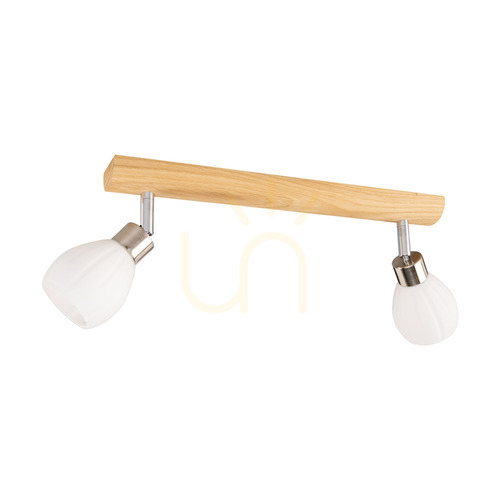 Kontrollera Kira taklampa (inkl.). 2xG9 LED, max.. 3 W, oljad ek/satinmetall/vit glasskärm, 39 cm