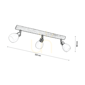 Kira taklampa (inkl.). 3xG9 LED, max. 3 W, oljad ek/satinmetall/vit glasskärm, 55 cm small 4