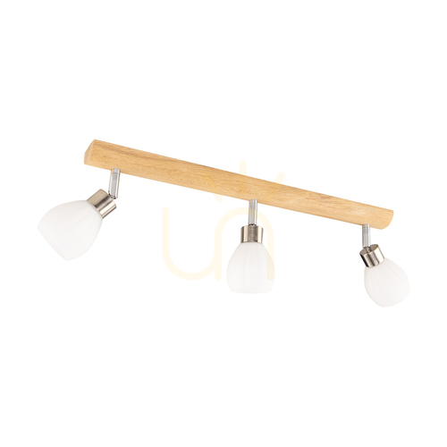 Kontrollera Kira taklampa (inkl.). 3xG9 LED, max. 3 W, oljad ek/satinmetall/vit glasskärm, 55 cm