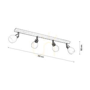 Kira taklampa (inkl.). 4xG9 LED, max. 3 W, oljad ek/satinmetall/vit glasskärm, 78 cm small 4