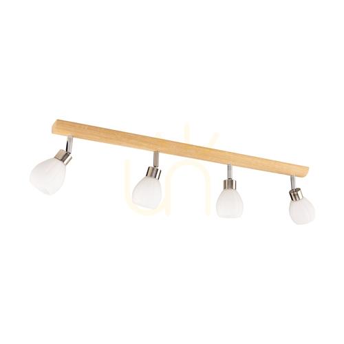 Kontrollera Kira taklampa (inkl.). 4xG9 LED, max. 3 W, oljad ek/satinmetall/vit glasskärm, 78 cm