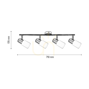 Kira taklampa, 4xE14, Max. 40 W, krommetall/vit glasskärm, 71 cm small 2