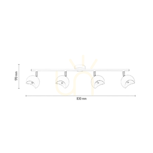 Kita taklampa, 4xG9, Max. 28 W, krom/vit metall, 83 cm small 4