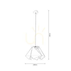 Kite taklampa 1xE27 Max. 60 W, vit metall/vit PVC-kabel, Ø 38 cm small 3