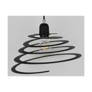 Komet taklampa, 1xE27, Max. 60 W, kromfärgad metall/svart PVC-sladd/svart metallskärm, Ø 34,5 cm small 1