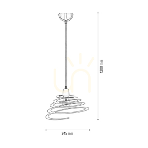 Komet taklampa, 1xE27, Max. 60 W, kromfärgad metall/svart PVC-sladd/svart metallskärm, Ø 34,5 cm small 3