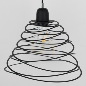 Komet taklampa, 1xE27, Max. 60 W, kromfärgad metall/svart PVC-sladd/svart metallskärm, Ø 30 cm small 1