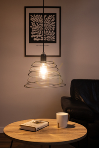 Komet taklampa, 1xE27, Max. 60 W, kromfärgad metall/svart PVC-sladd/svart metallskärm, Ø 30 cm small 2