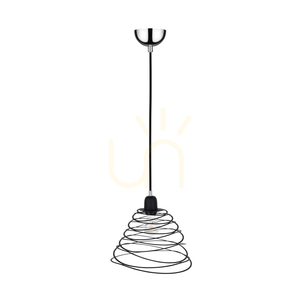 Komet taklampa, 1xE27, Max. 60 W, kromfärgad metall/svart PVC-sladd/svart metallskärm, Ø 30 cm small 0
