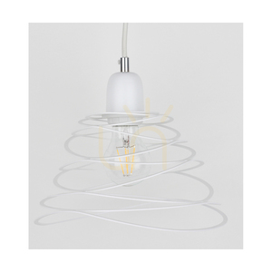 Komet taklampa, 1xE27, Max. 60 W, kromfärgad metall/vit PVC-sladd/vit metallskärm, Ø 24,5 cm small 1