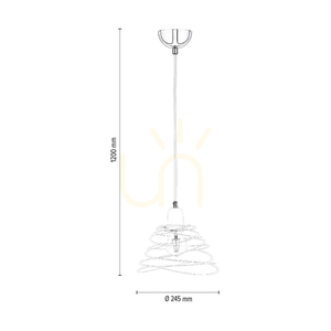 Komet taklampa, 1xE27, Max. 60 W, kromfärgad metall/vit PVC-sladd/vit metallskärm, Ø 24,5 cm small 3