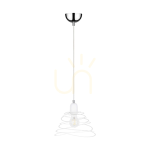 Komet taklampa, 1xE27, Max. 60 W, kromfärgad metall/vit PVC-sladd/vit metallskärm, Ø 24,5 cm small 0