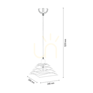 Komet taklampa, 1xE27, Max. 60 W, kromfärgad metall/vit PVC-sladd/vit metallskärm, 24 cm small 3