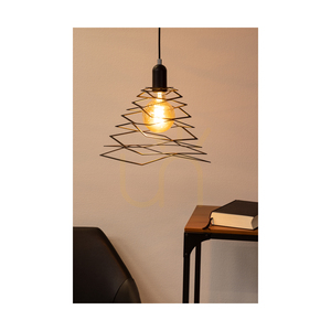 Komet taklampa, 1xE27, Max. 60 W, kromfärgad metall/svart PVC-sladd/svart metallskärm, 24 cm small 3