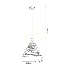 Komet taklampa, 1xE27, Max. 60 W, kromfärgad metall/svart PVC-sladd/svart metallskärm, 24 cm small 4