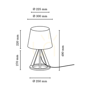 Konan bordslampa 1xE27 Max. 25 W oljad ek/antracit, flätad sladd/antracit lampskärm, Ø 30 cm small 2