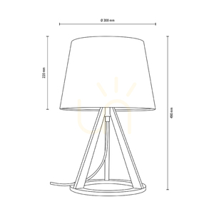 Konan bordslampa 1xE27 Max. 25 W oljad ek/antracit, flätad sladd/vit lampskärm, Ø 30 cm small 2