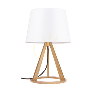 Konan bordslampa 1xE27 Max. 25 W oljad ek/antracit, flätad sladd/vit lampskärm, Ø 30 cm small 0