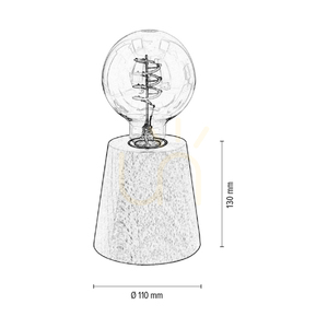 Konus bordslampa, 1xE27, Max. 25 W, naturlig bok/svart, PVC-sladd, Ø 11 cm small 2