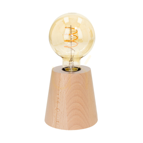 Kontrollera Konus bordslampa, 1xE27, Max. 25 W, naturlig bok/svart, PVC-sladd, Ø 11 cm