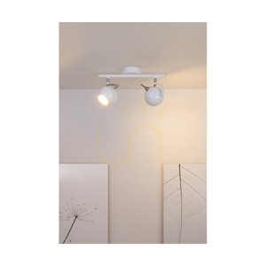 Taklampa Lea, 2xGU10, Max. 50 W, vit/krom, metall, 30,5 cm small 3