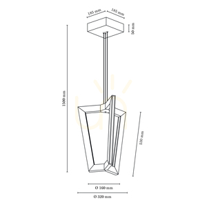 Leif taklampa, 6xLED, 3000K, 43W, oljad ek / genomskinlig PVC-sladd, 53 cm small 6