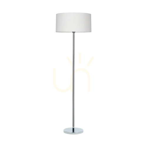 Kontrollera Leila golvlampa, 1xE27, Max. 60 W, kromfärgad metall/genomskinlig PVC-sladd/lampskärm av papper och PVC med krokodilmönster, Ø 50 cm