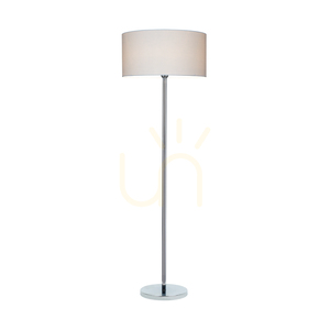 Leila golvlampa, 1xE27, Max. 60 W, krommetall / genomskinlig PVC-sladd / lampskärm av papper och PVC med prickmönster, Ø 50 cm small 1