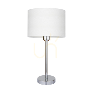 Leila bordslampa, 1xE27, Max. 40 W, krommetall / genomskinlig PVC-sladd / lampskärm av papper och PVC med trämönster, Ø 50 cm small 0