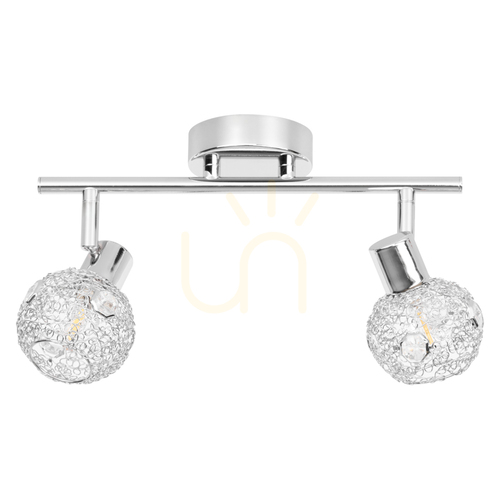 Kontrollera Taklampa Lena, 2xG9, Max. 28 W, krom/transparent metall, 29,5 cm