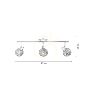 Lena taklampa, 3xG9, Max. 28 W, krom/transparent metall, 47,5 cm small 4