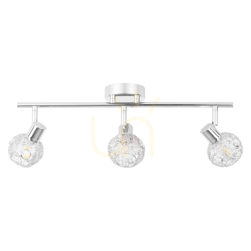 Kontrollera Lena taklampa, 3xG9, Max. 28 W, krom/transparent metall, 47,5 cm