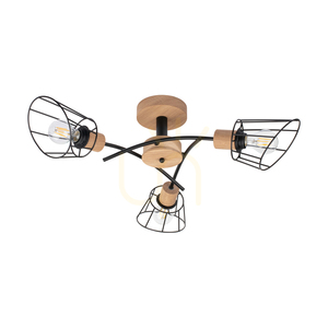 Linra taklampa, 3xE27, Max. 40 W, oljad ek/svart metall, Ø 70 cm small 0