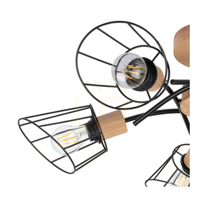 Linra taklampa, 5xE27, Max. 40 W, oljad ek/svart metall, Ø 70 cm small 1