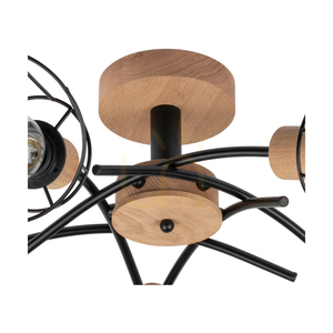 Linra taklampa, 5xE27, Max. 40 W, oljad ek/svart metall, Ø 70 cm small 2