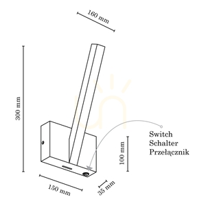 Linus ”In” vägglampa, 1xLED, 3000 K, 3 W, oljad ek, 16 cm small 3