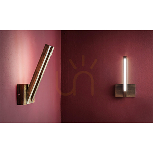Linus ”In” vägglampa, 2xLED, 3000K, 6W, bok- och valnötsträ, 16 cm small 2