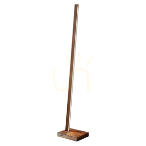Linus golvlampa, 1xLED, 3000 K, 22 W, bok- och valnötsträ, svart flätad sladd med beröringsdimmer, 30 cm small 1