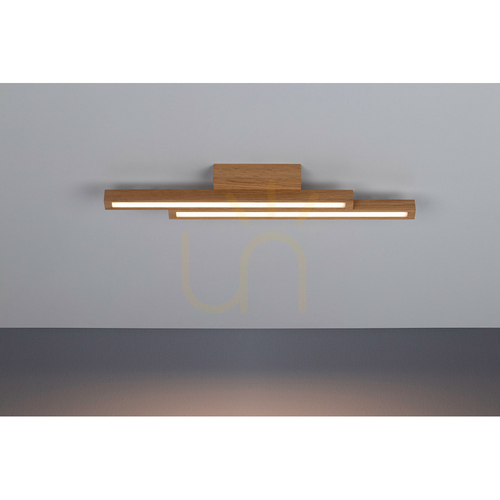 Kontrollera Linus Straight 2xLED 3000K 12W taklampa, oljad ek, 54,5 cm