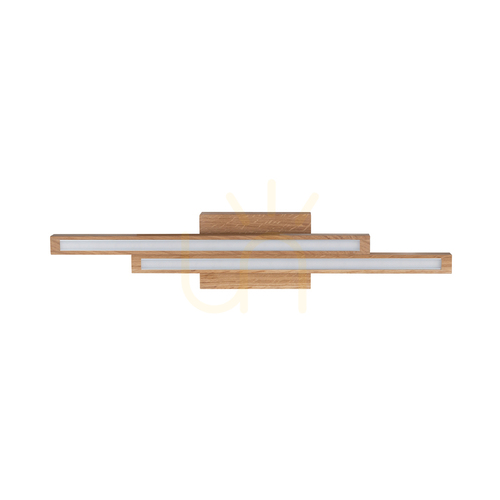 Kontrollera Linus Straight 2xLED 3000K 12W taklampa, oljad ek, 54,5 cm