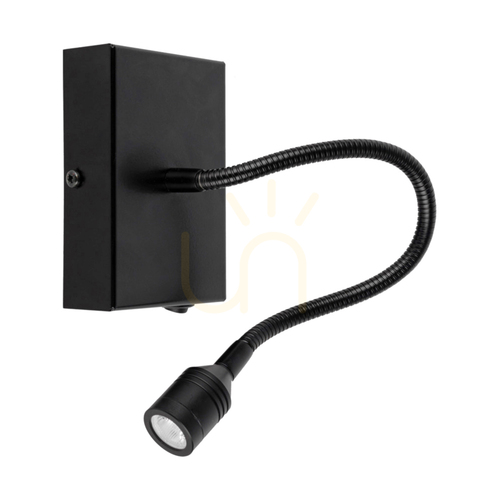 Kontrollera Lector svart vägglampa, 1xLED, 2,8 W, 12 cm