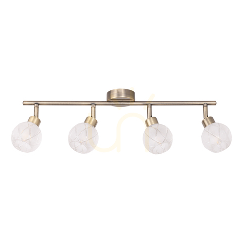 Kontrollera Taklampa Lisa, inkluderar 4xG9, Max. 28 W, metall med patina/vit glasskärm, 55 cm