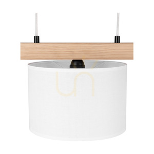 Lora taklampa, 3xE27, Max. 40 W, oljad ek/svart metall/genomskinlig PVC-sladd/vit lampskärm, 90 cm small 2