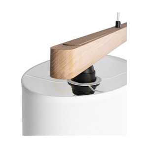 Lora taklampa, 3xE27, Max. 40 W, oljad ek/svart metall/genomskinlig PVC-sladd/vit lampskärm, 90 cm small 3