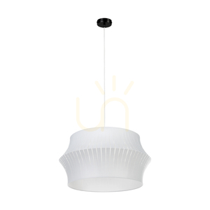 Lotus taklampa, 1xE27, Max. 60 W, svart metall/genomskinlig PVC-sladd/grå lampskärm, Ø 57 cm small 2