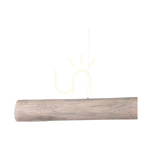 Lucas 1xLED 3000K 33W taklampa – betsad furu, grå/svart metall, genomskinlig PVC-sladd, med beröringsdimmer, 115 cm small 2