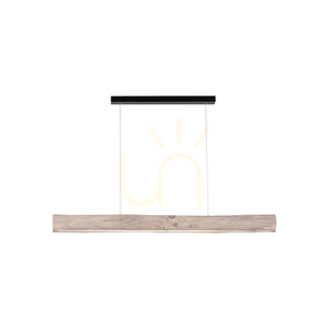 Lucas 1xLED 3000K 33W taklampa – betsad furu, grå/svart metall, genomskinlig PVC-sladd, med beröringsdimmer, 115 cm small 0